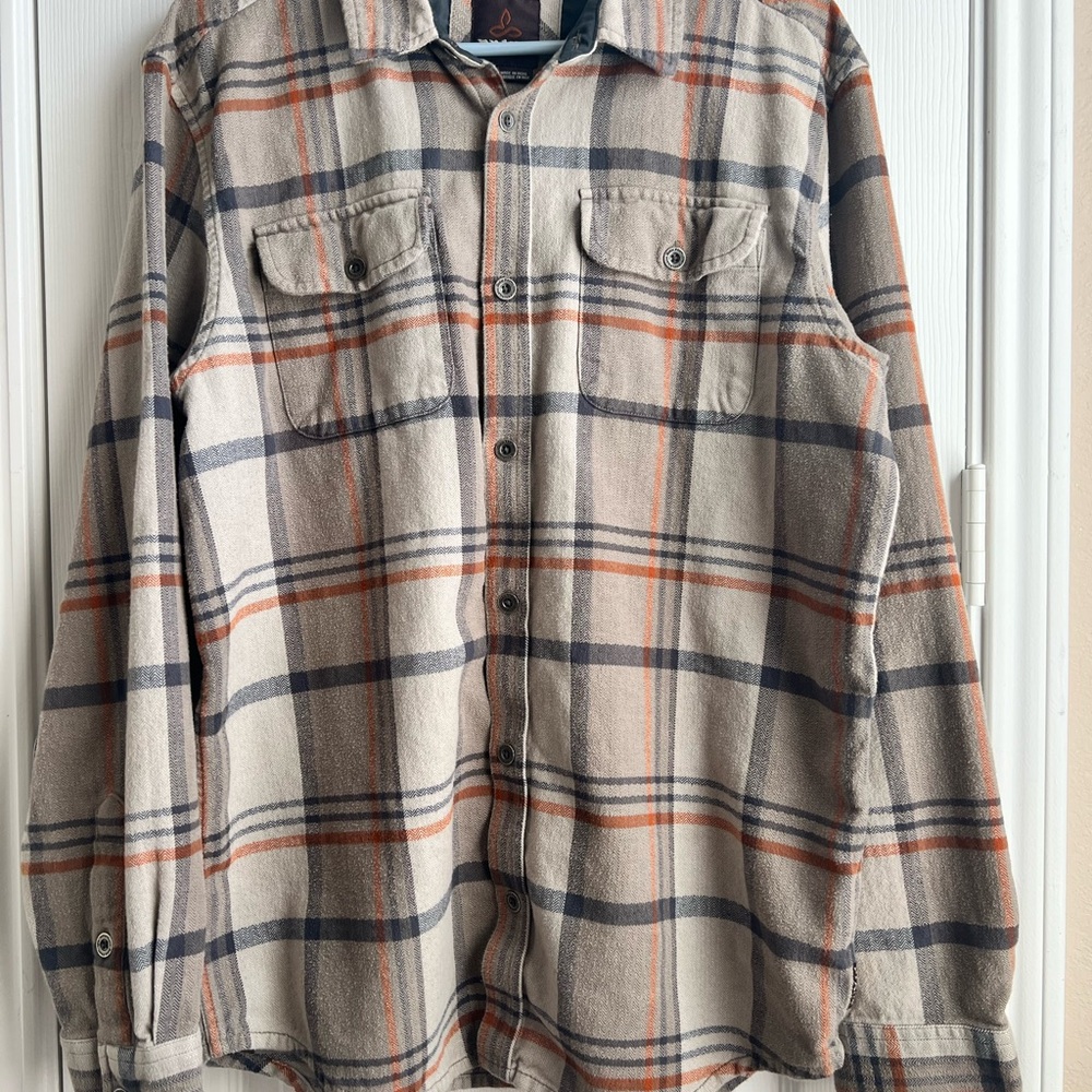 Prana Men's Lybek Flannel Long Sleeve Plaid Shirt